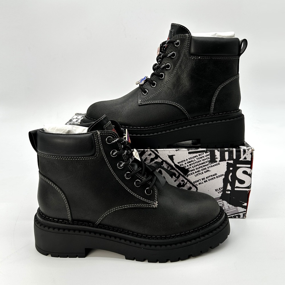 ALDO x Stranger Things The Rift Womens Size 8 Hiking Boots Black Leather NEW